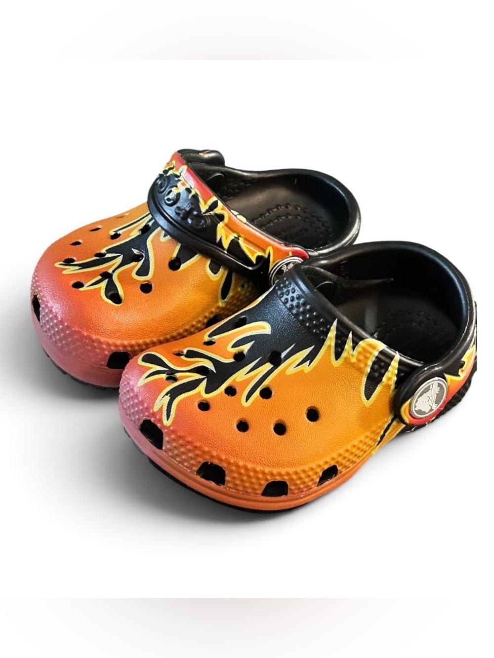 Crocs Shoes Black with Flames Size 4c little kids